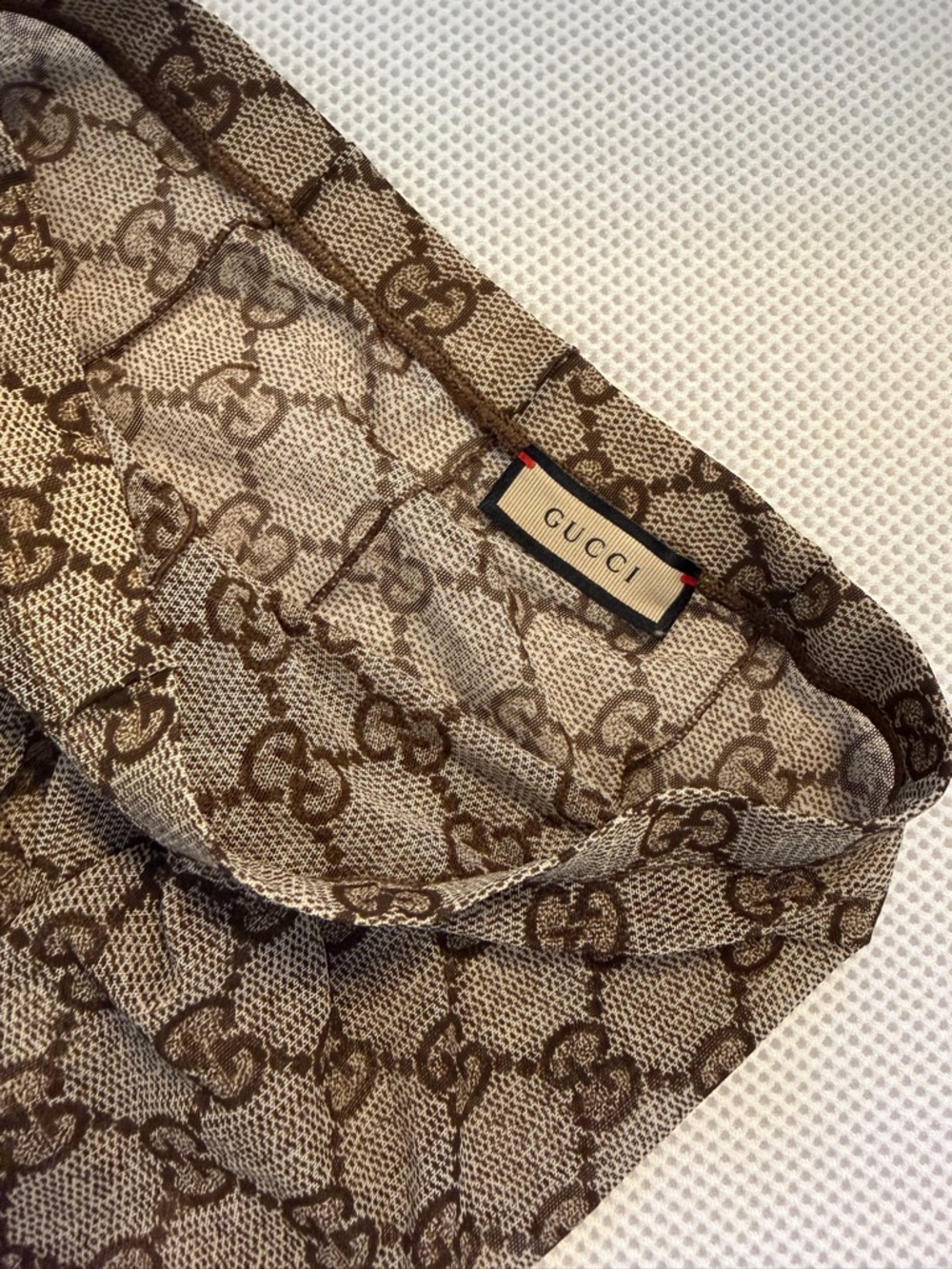 Gucci Beige and Brown GG Monogram Scarf - Picture 3 of 4